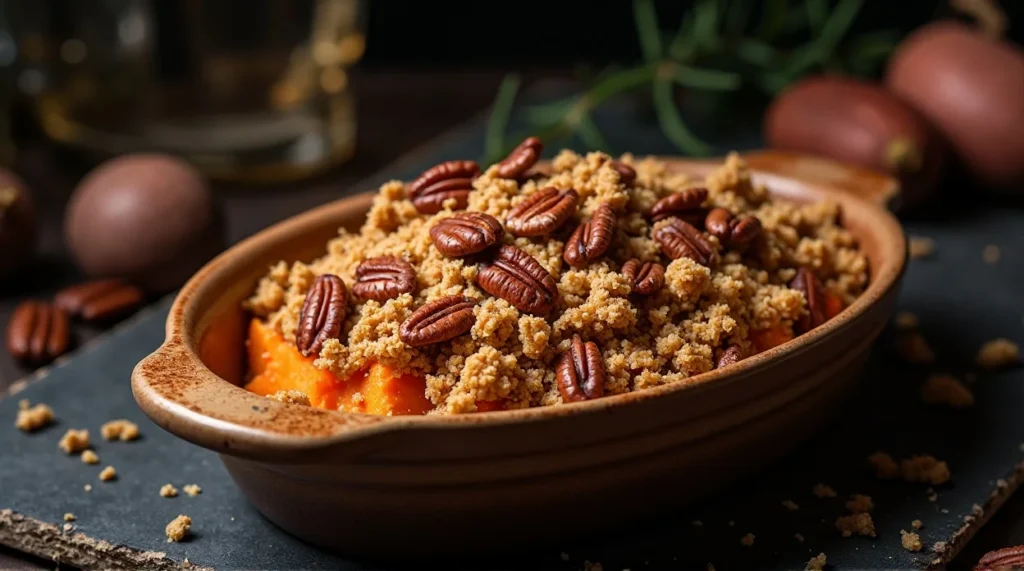Sweet Potato Casserole with Brown Sugar Pecan Crumble