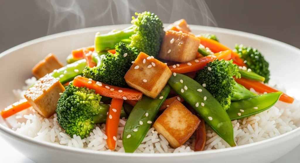 Veggie Stir-Fry Over Rice