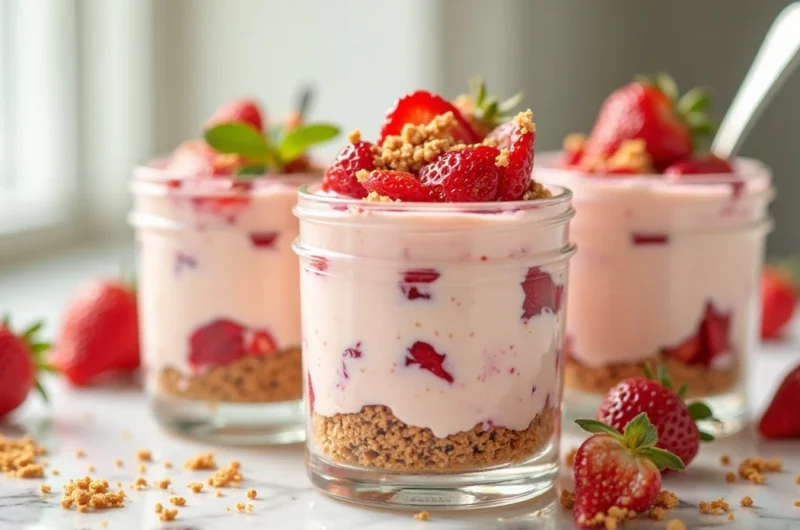 Strawberry Cream Cheesecake Cups