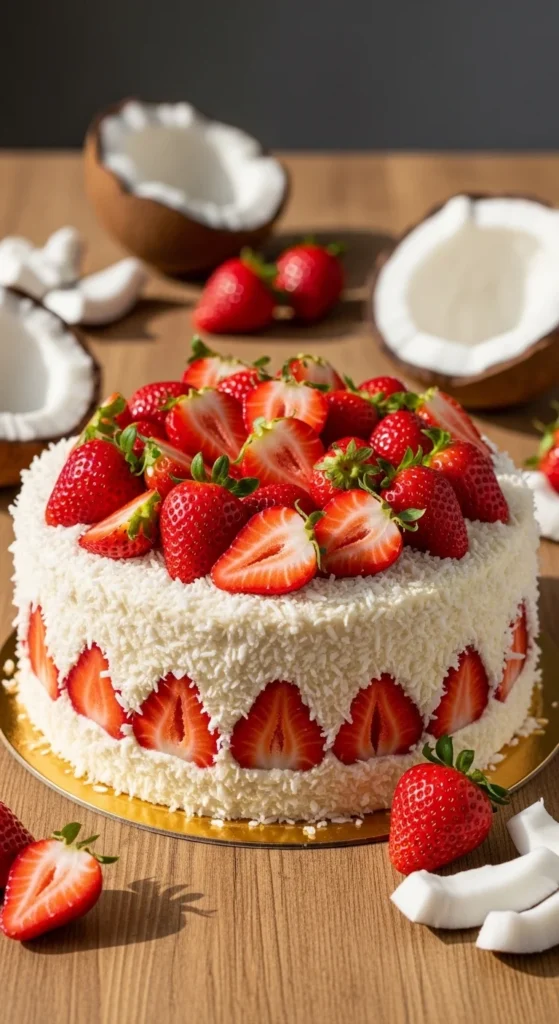 Strawberry Coconut Cake