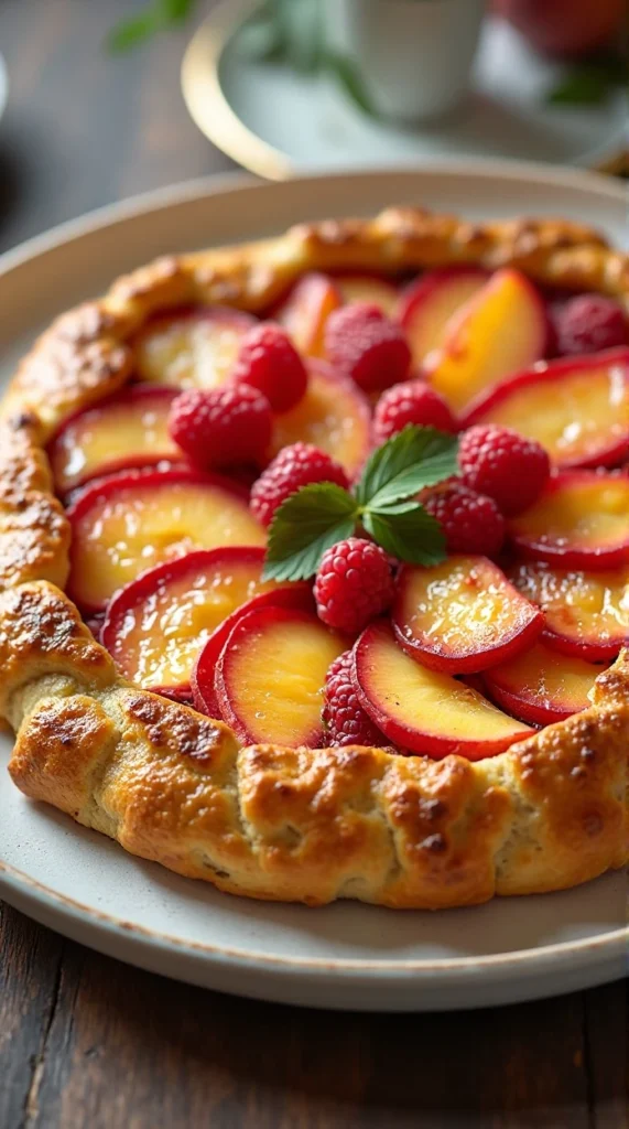 Raspberry-Peach Summer Galette