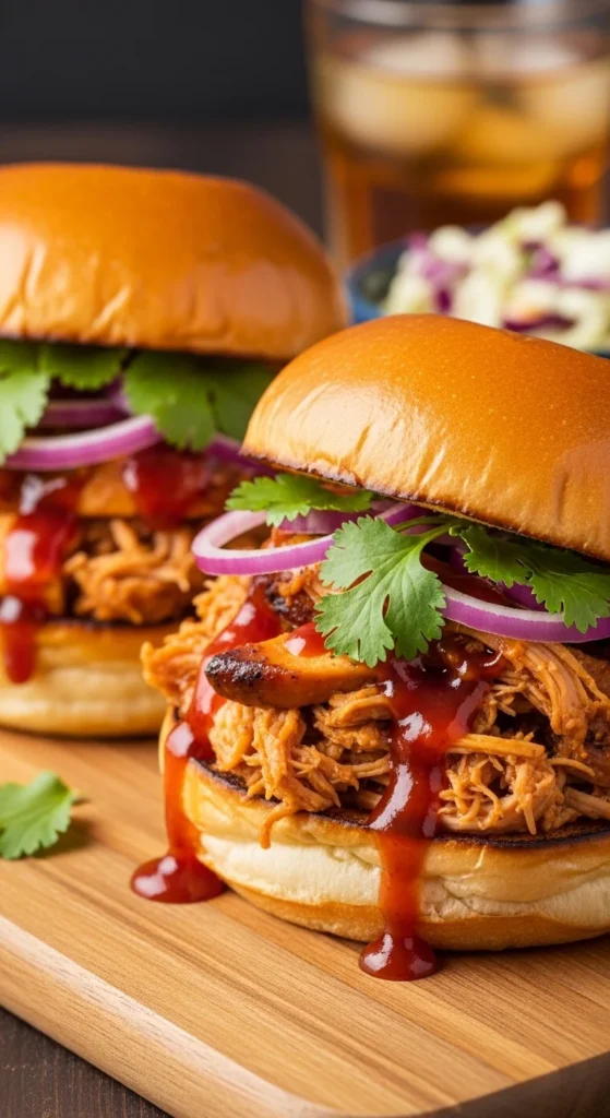 BBQ Pulled Chicken Sandwiches