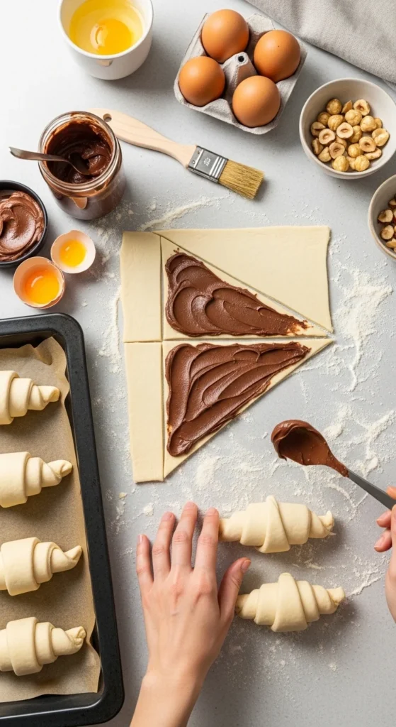 Chocolate Hazelnut Croissants Recipe cooking