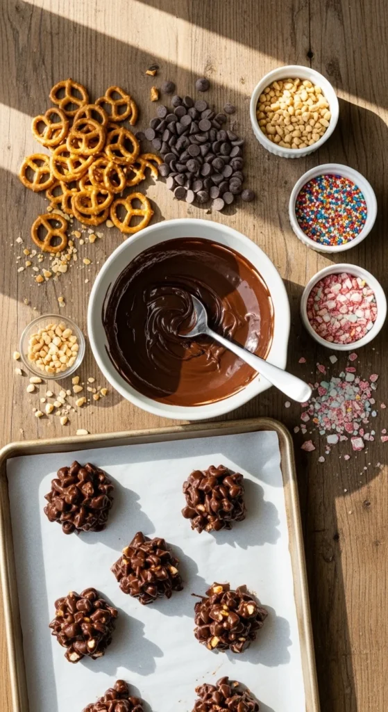 Chocolate Pretzel Clusters Recipe cooking