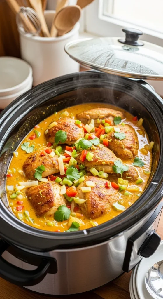 Coconut Curry Crockpot Chicken