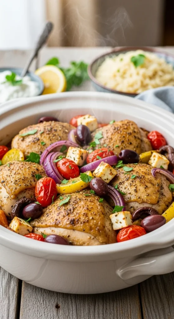 Greek-Style Crockpot Chicken