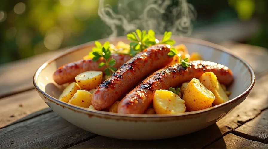 Grilled Sausages Potato Salad Recipe
