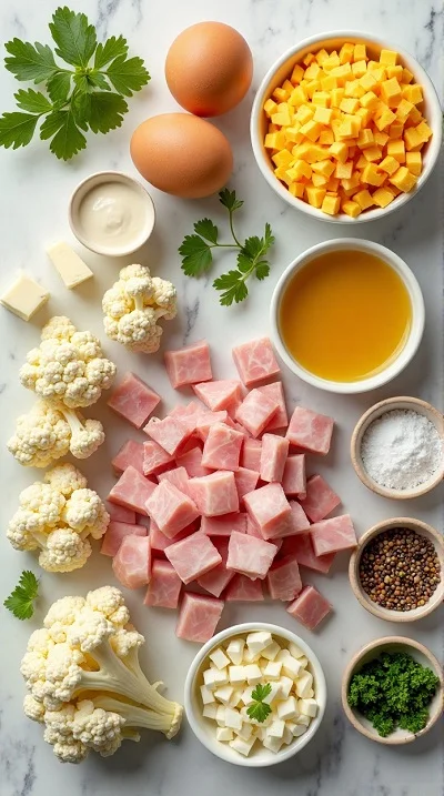 Ham Cheese Cauliflower Hash Recipe