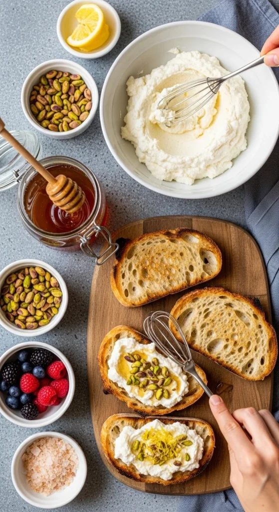 Honey Ricotta Toast Recipe cooking