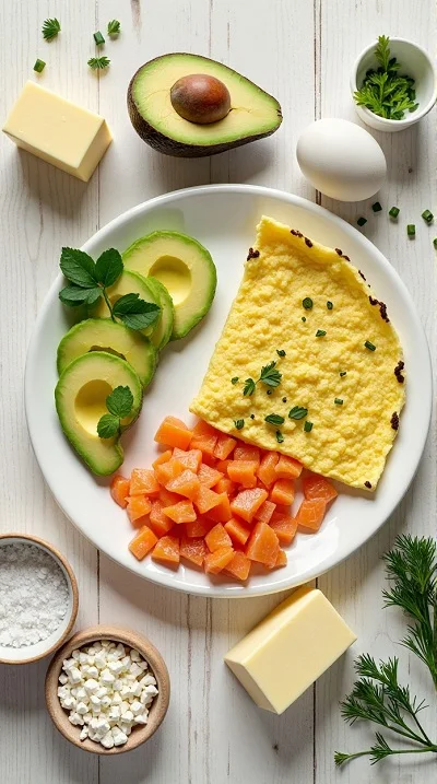 Keto Avocado Salmon Omelette Recipe