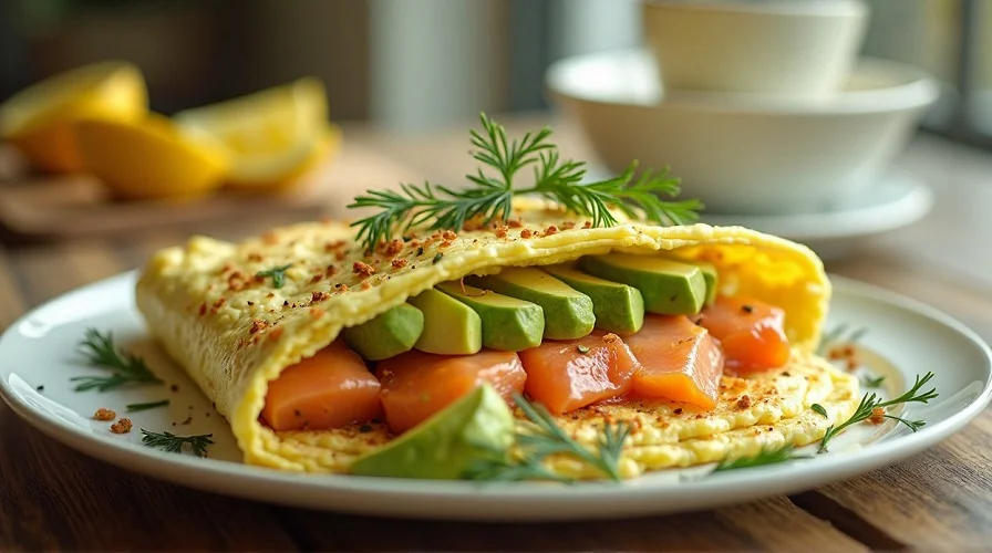 Keto Avocado Salmon Omelette Recipe