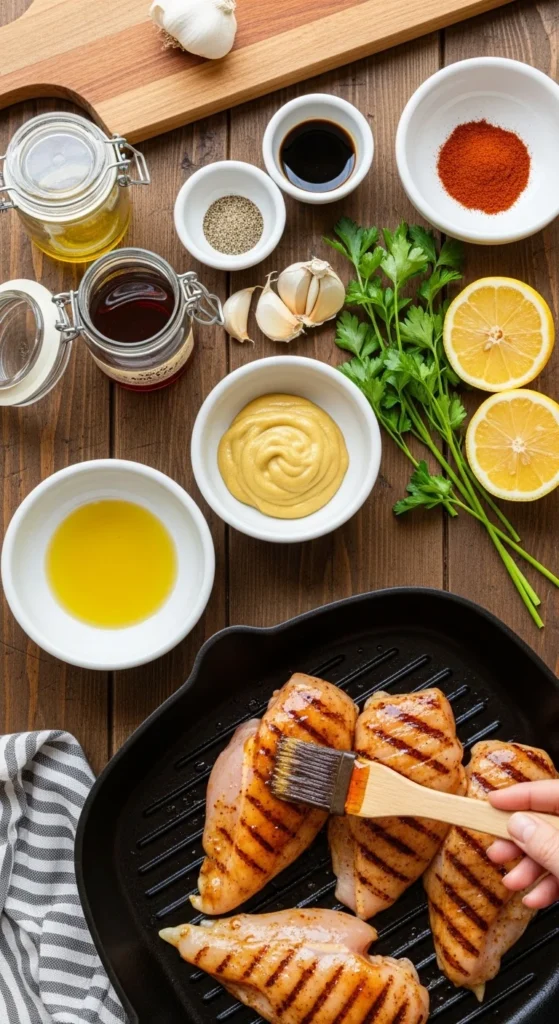 Maple Dijon Grilled Chicken cooking