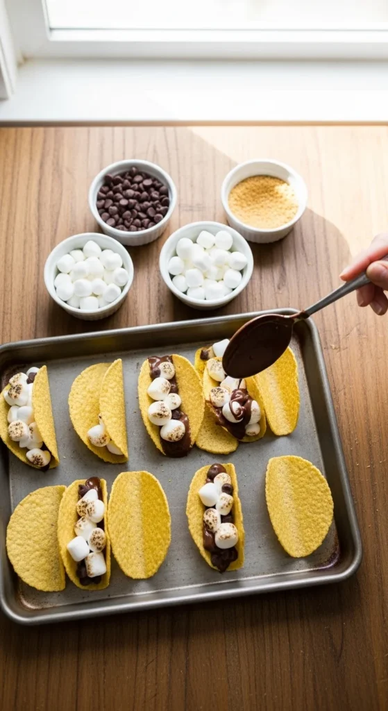 Mini Smores Tacos Recipe cooking