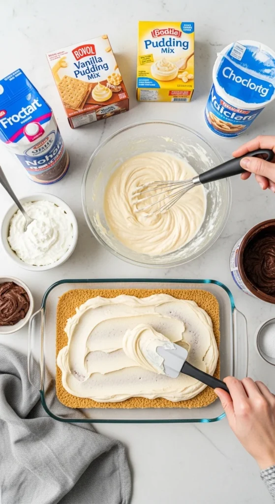 No Bake Eclair Cake Recipe cooking