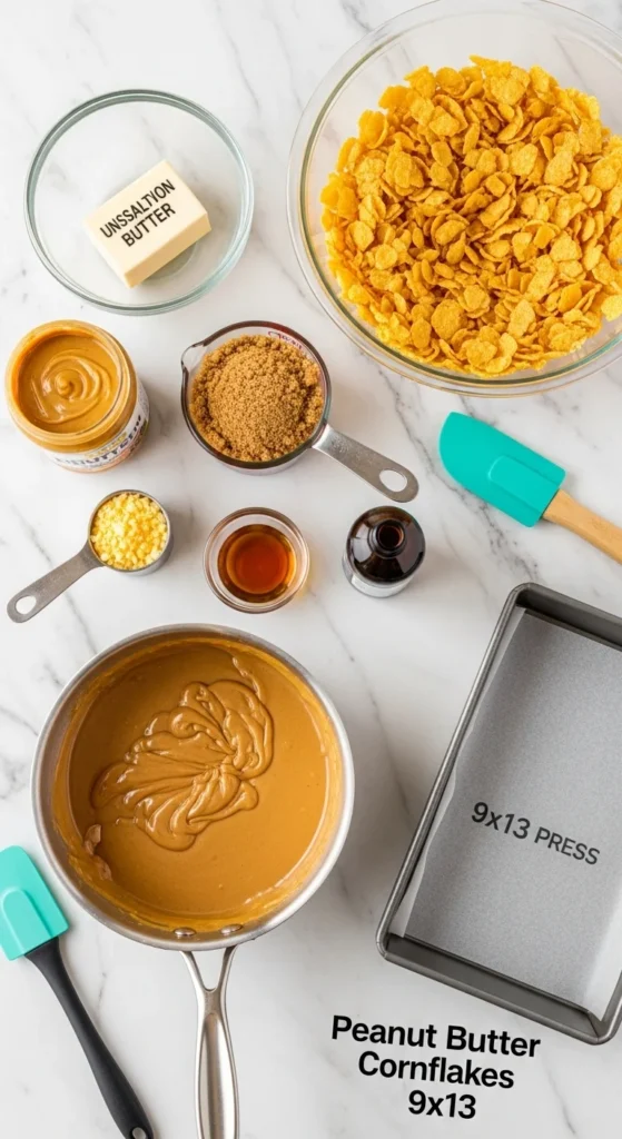 Peanut Butter Cornflake Bars Recipe cooking