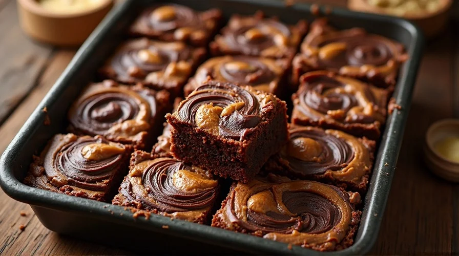 Peanut Butter Nutella Swirl Brownies Recipe