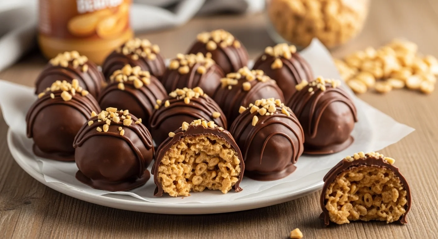 Peanut Butter Rice Krispie Balls Recipe