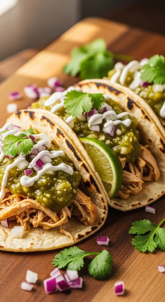 Salsa Verde Chicken Tacos