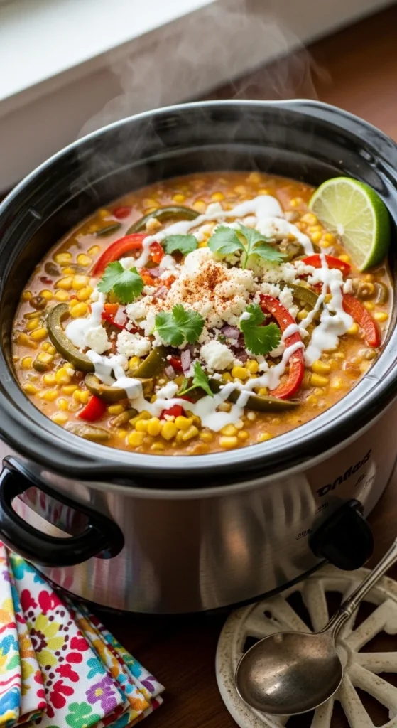 Slow Cooker Mexican Street Corn Chowder