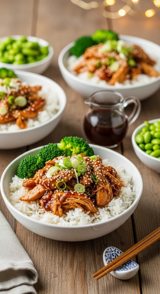 Slow Cooker Teriyaki Chicken Bowls