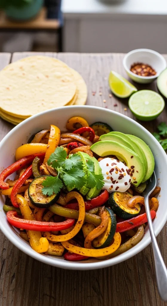 Slow Cooker Veggie Fajita Bowls