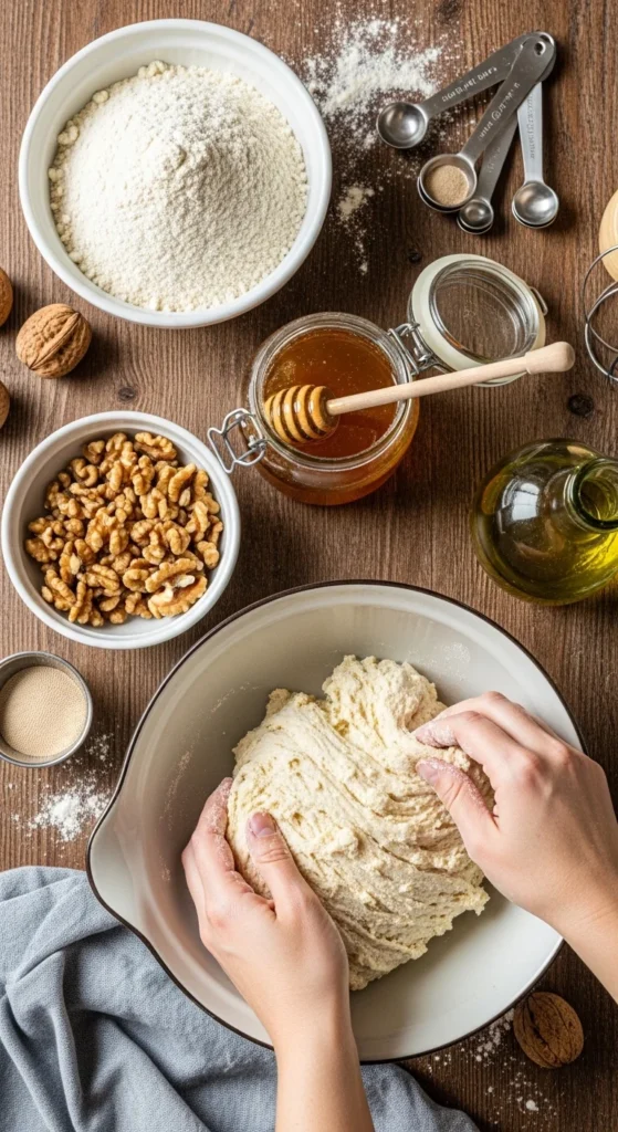 Spelt Flour Honey Walnut Bread Recipe cooking