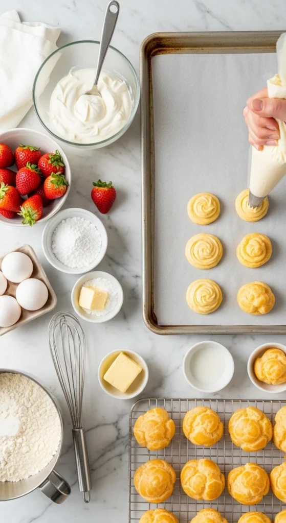 Strawberry Cream Puffs Recipe cooking