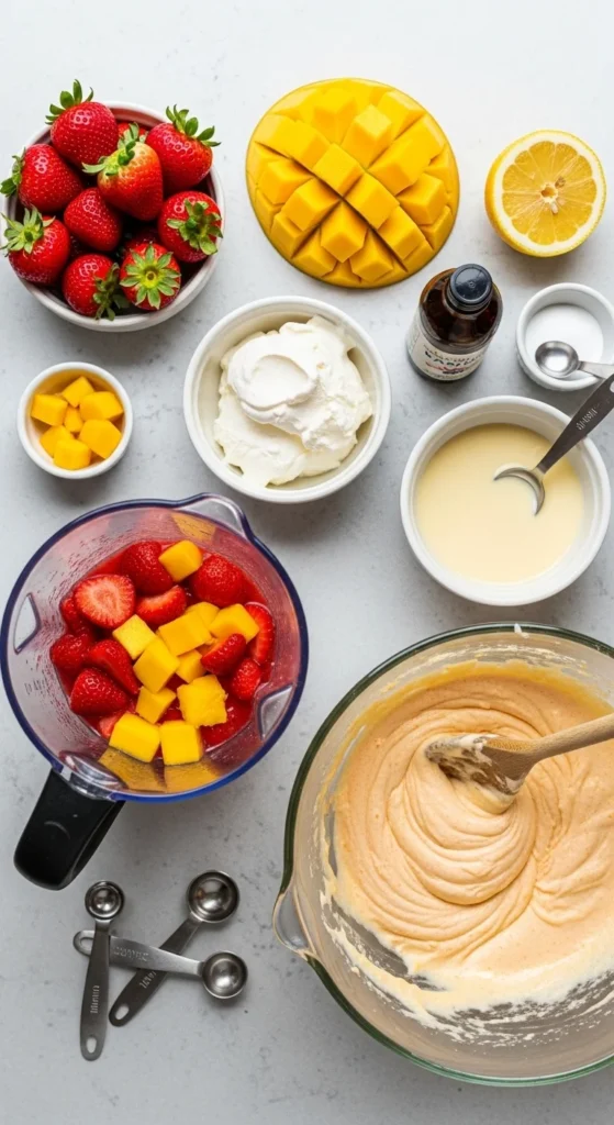 Strawberry Mango Ice Cream Recipe cooking