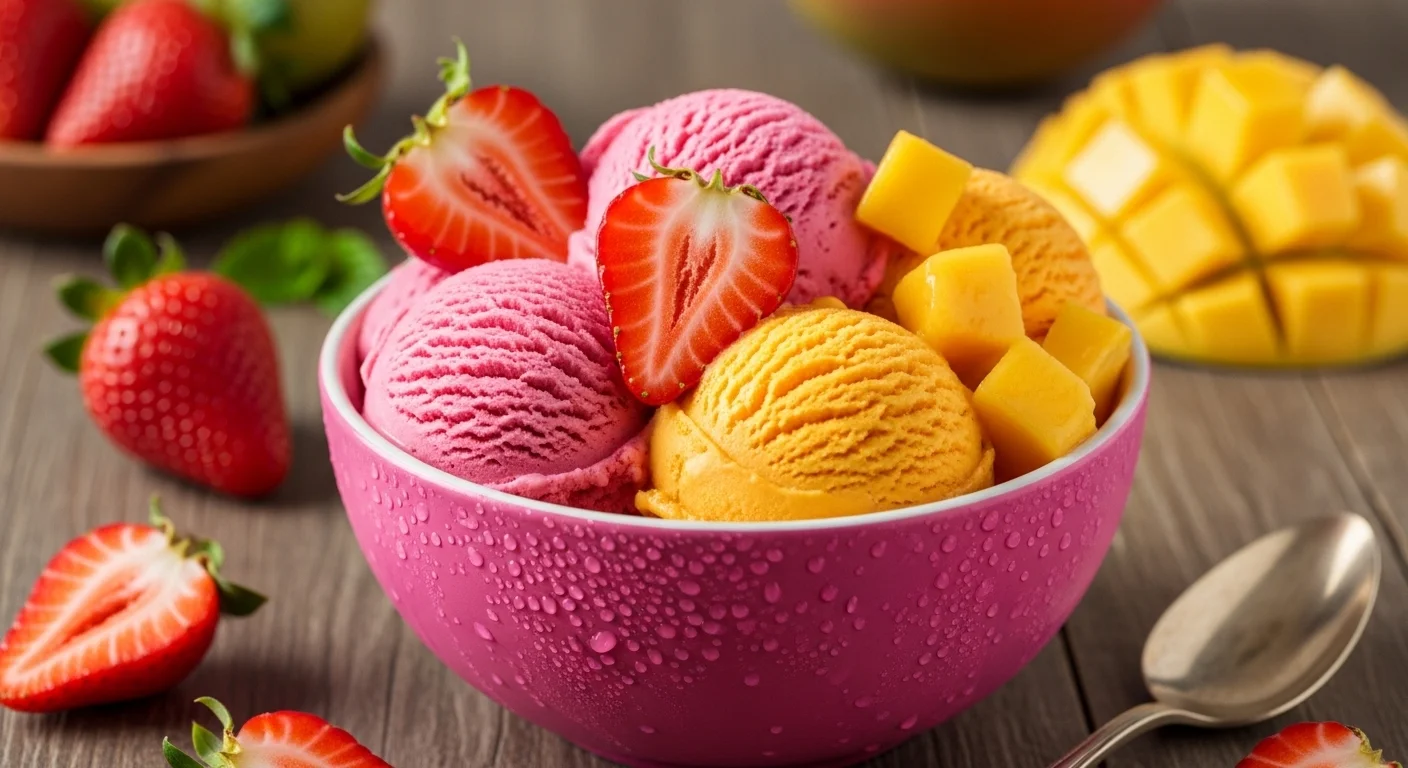 Strawberry Mango Ice Cream Recipe