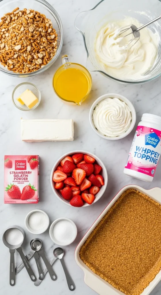 Strawberry Pretzel Salad Recipe cooking