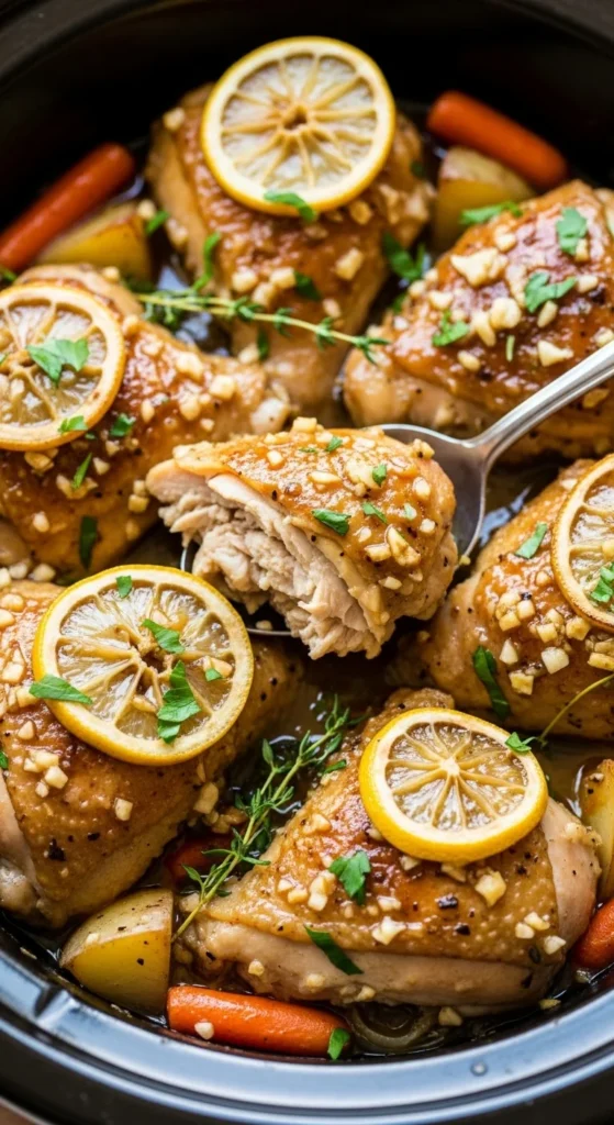 Zesty Slow Cooker Lemon Garlic Chicken