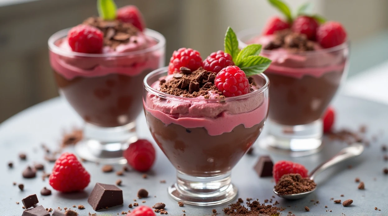 Chocolate Mouse And Raspberry Stack Raspberry Chocolate Mousse | PrettyBusyLife